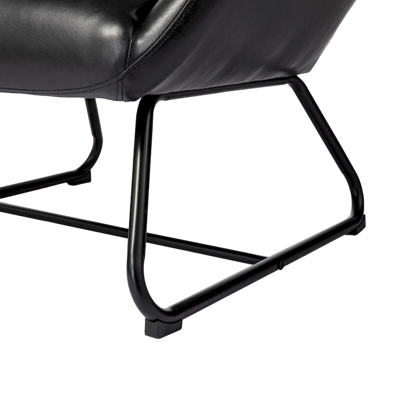 Set of 2 Wingback Accent Chairs with Metal Legs, 35.5