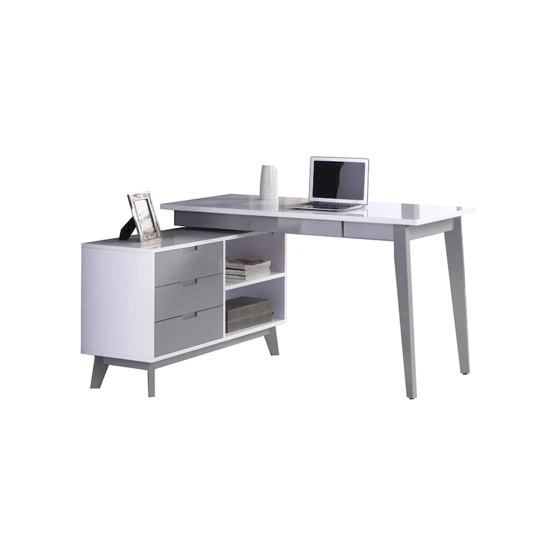 Somette Modern 2-Tone Rotating Wooden Computer Desk