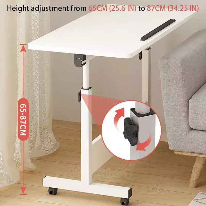 Board and Steel TubesFolding Laptop DeskSmall Space Standing Office DeskWhite Maple