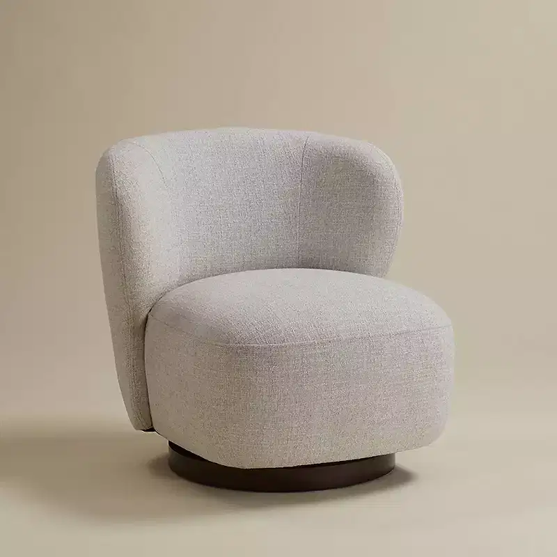 Studio 55D Pomona Off-White 30 Wide Nathan Wheat Occasional Swivel Chair