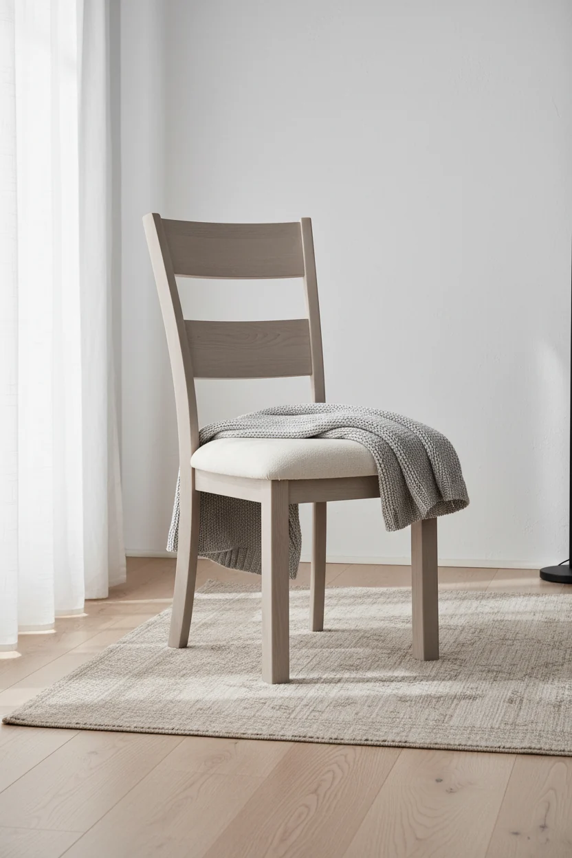 Dining Chair with Polyester Fabric, Ladder-Back