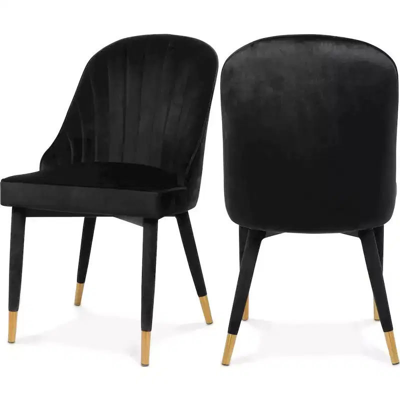 Meridian Furniture,Belle Velvet Dining Chair, Set of 2