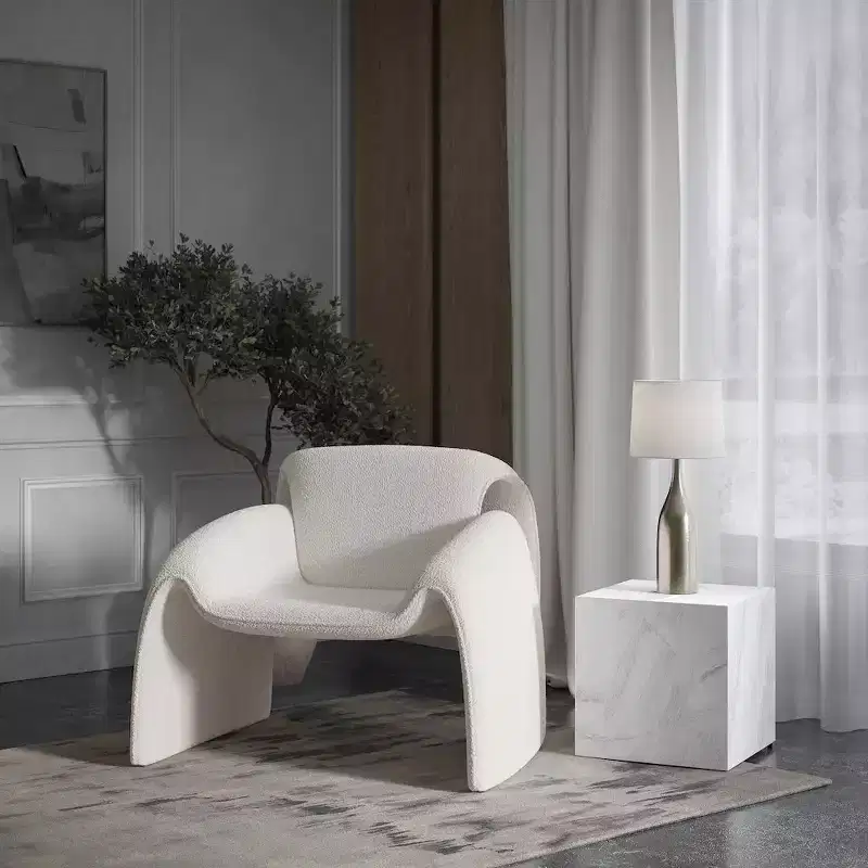 Jofran,Dolce Mid-Century Modern Bent Angle Upholstered Accent Chair