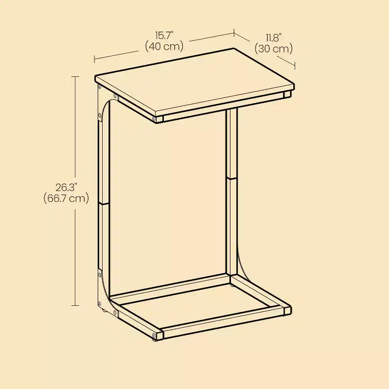 LEDREM TV Trays Set Of 2 C Table Couch Side Table Set Of 2 C Shaped End Table Couch Tables That Slide Under