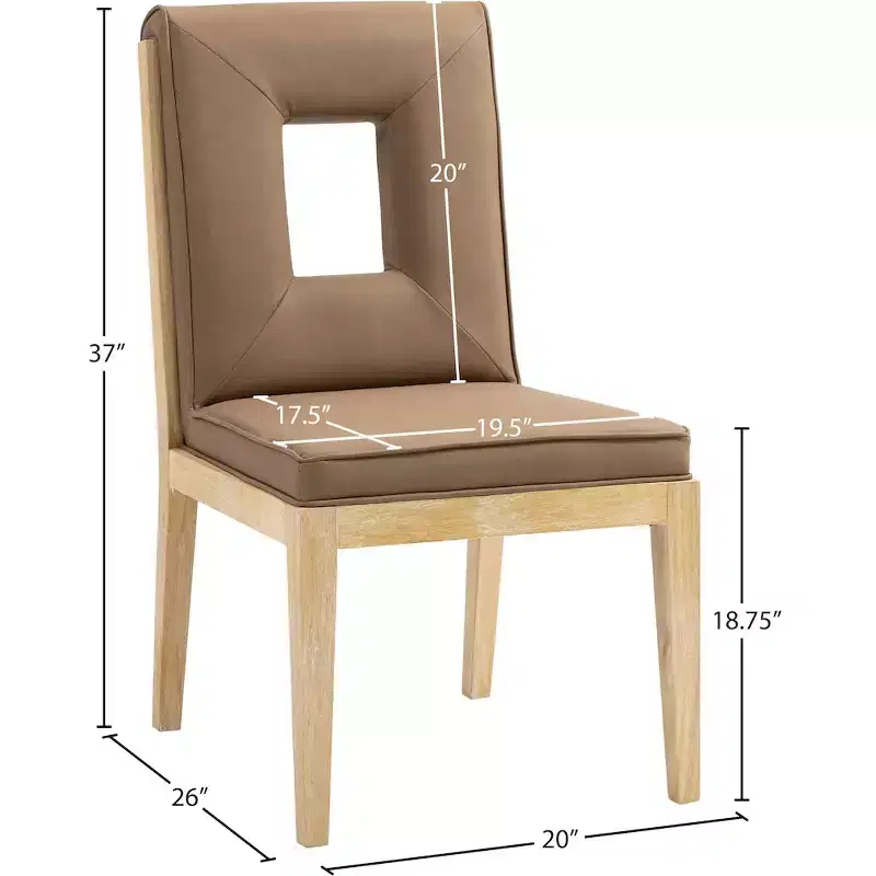 Meridian Furniture,Gwendolyn Vegan Leather Dining Side Chair, Set of 2