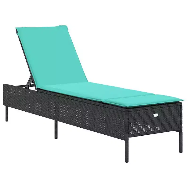vidaXL Patio Sun Lounger Set PE rattan Extra Long Removable Covers