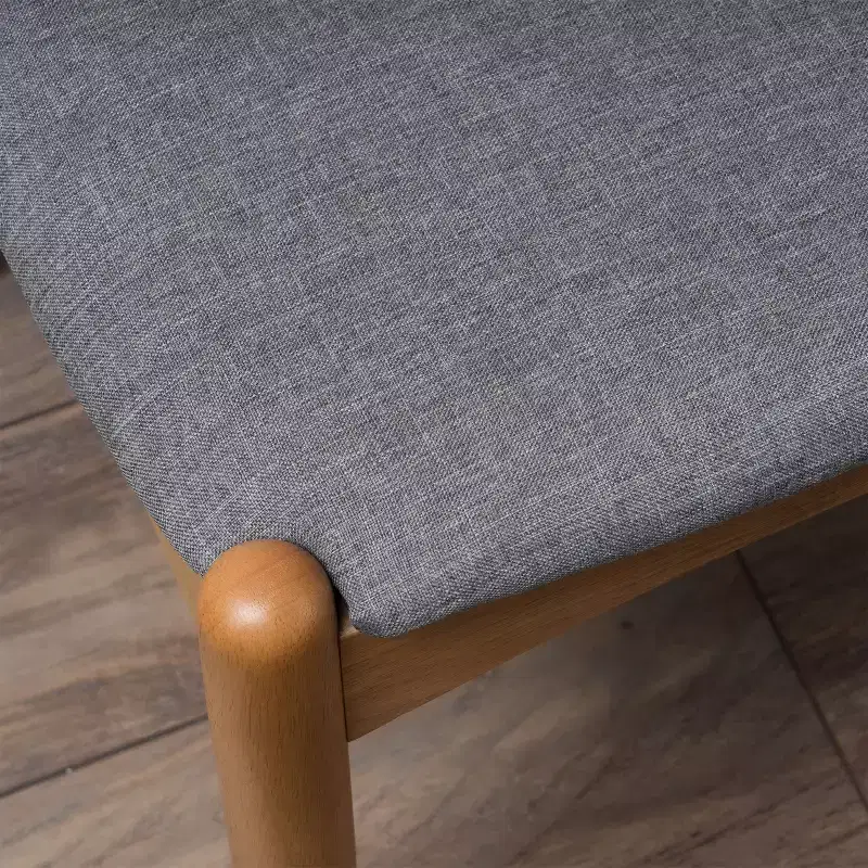 GDFStudio Virgil Mid Century Modern Fabric and Rubberwood Dining Chairs (Set of 2)