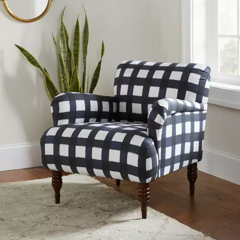 Upholstered Accent Chair with Arms - Patterned Fabric