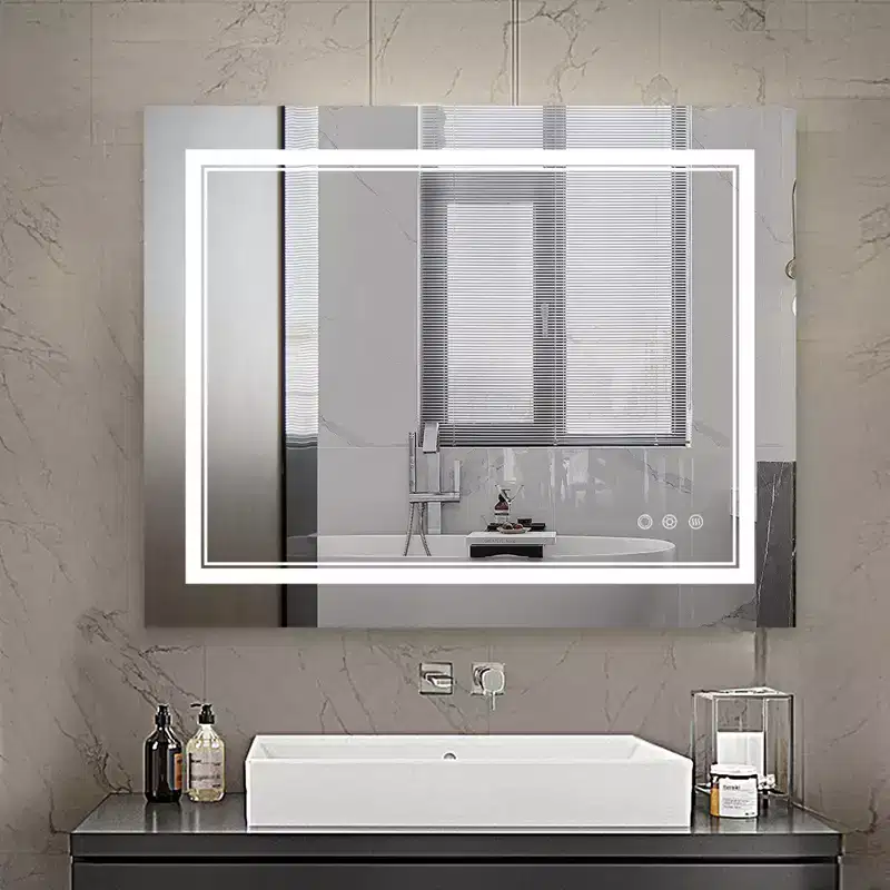 Maxax Atherton Modern Frameless Anti-Fog LED Lighted Dimmable Wall Mounted Bathroom Vanity Mirror