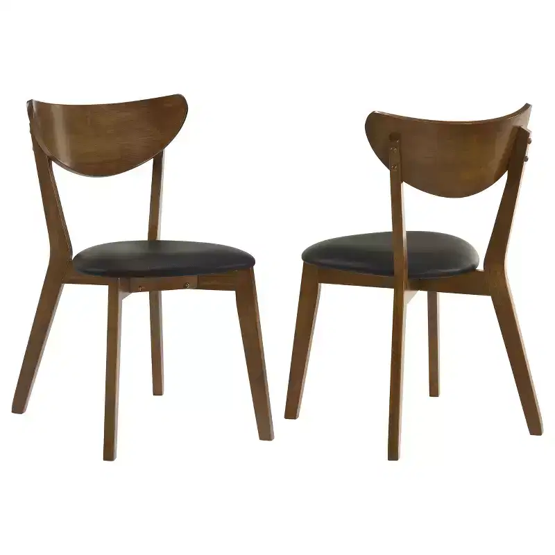 Simple Relax Set of 2 Dining Chairs in Walnut and Black
