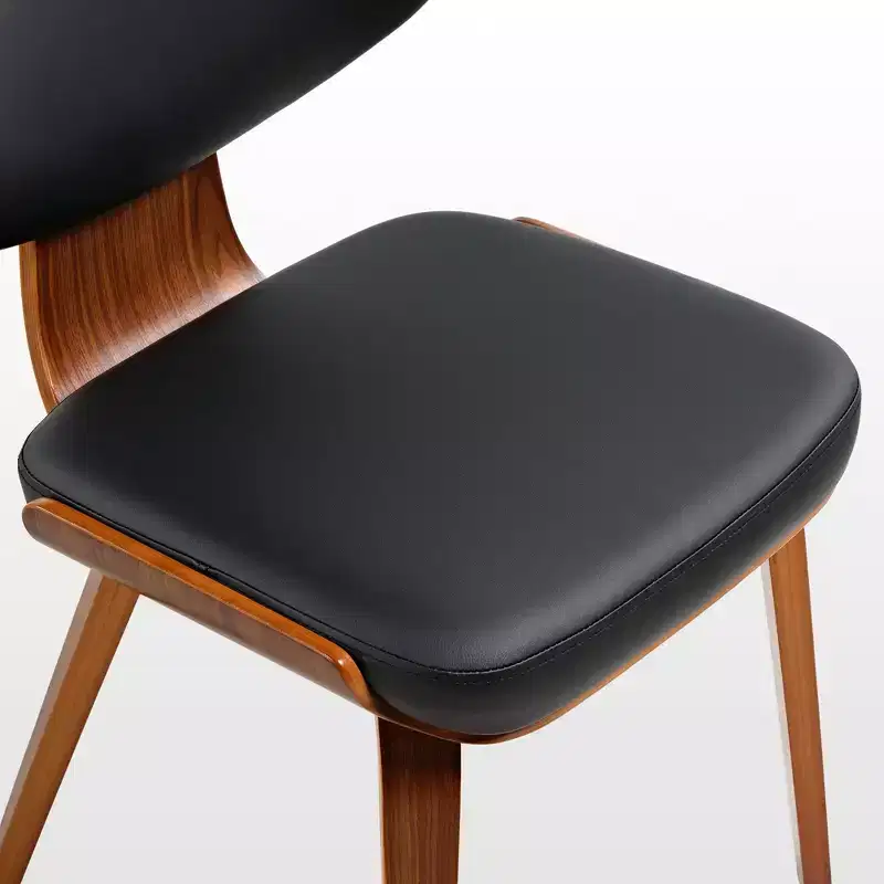 Upholstered Dining Side Chairs Set of 2, Black