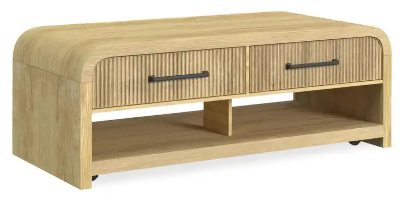 48 Modern Coffee Table with Storage, Shelf and Casters