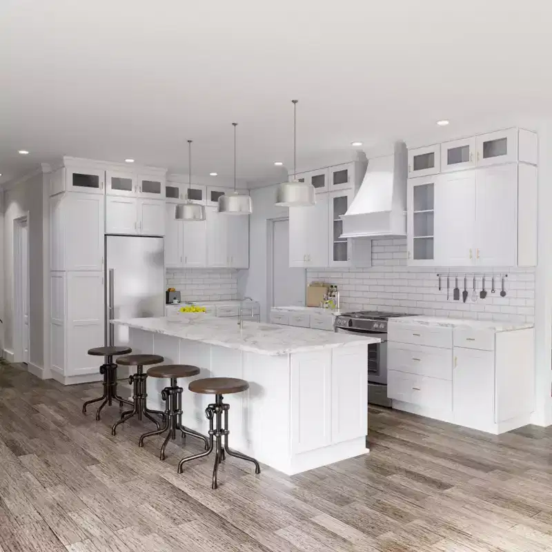HOMLUX Easy-DIY Shaker White Ready to Assemble Wall Blind Kitchen Cabinet
