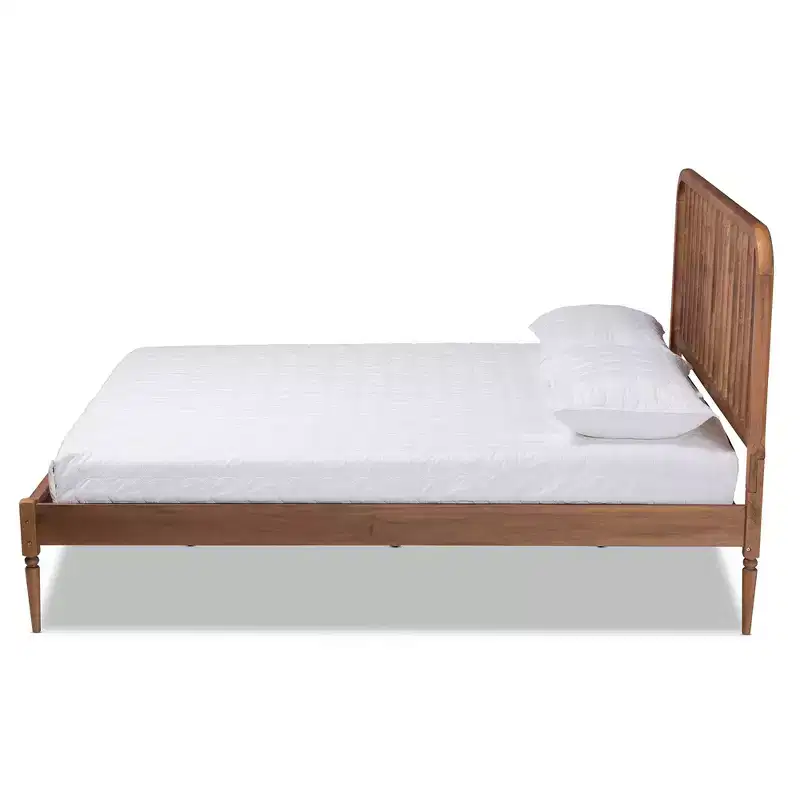 Neilan Wood Platform Bed Walnut Brown - Baxton Studio