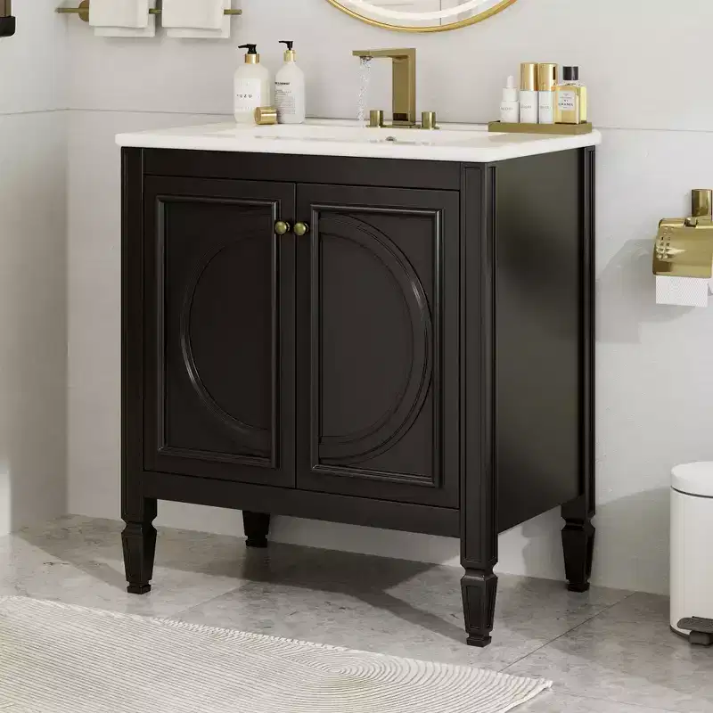 30 Bathroom Vanity Sink Combo, Bathroom storage Cabinet with Drawer and Door Shelf, Single Sink Bathroom Vanity