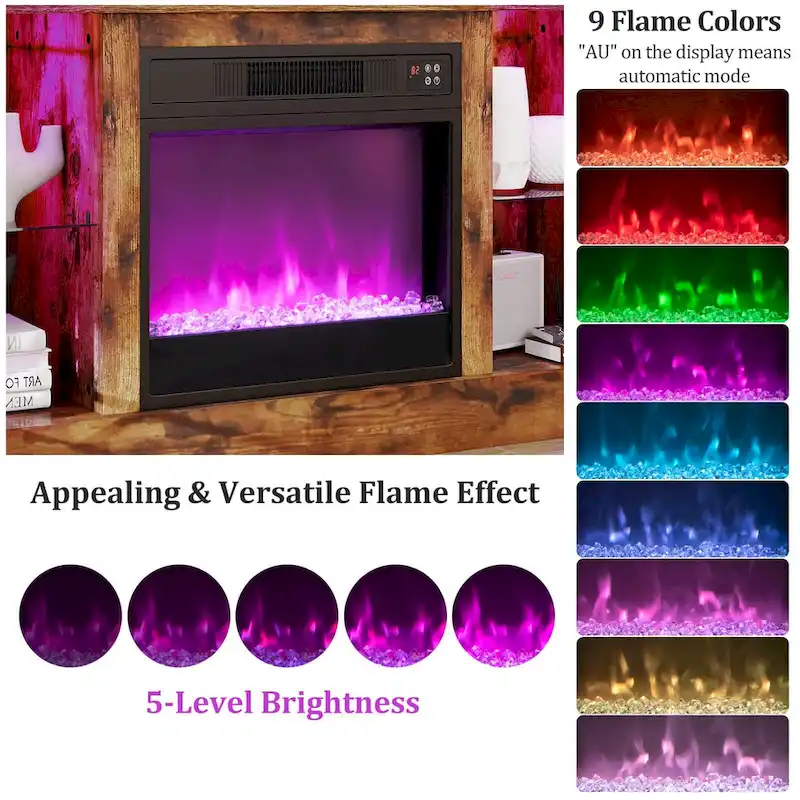 Costway TV Stand with Electric Fireplace LED Lights Remote Controls - See Details