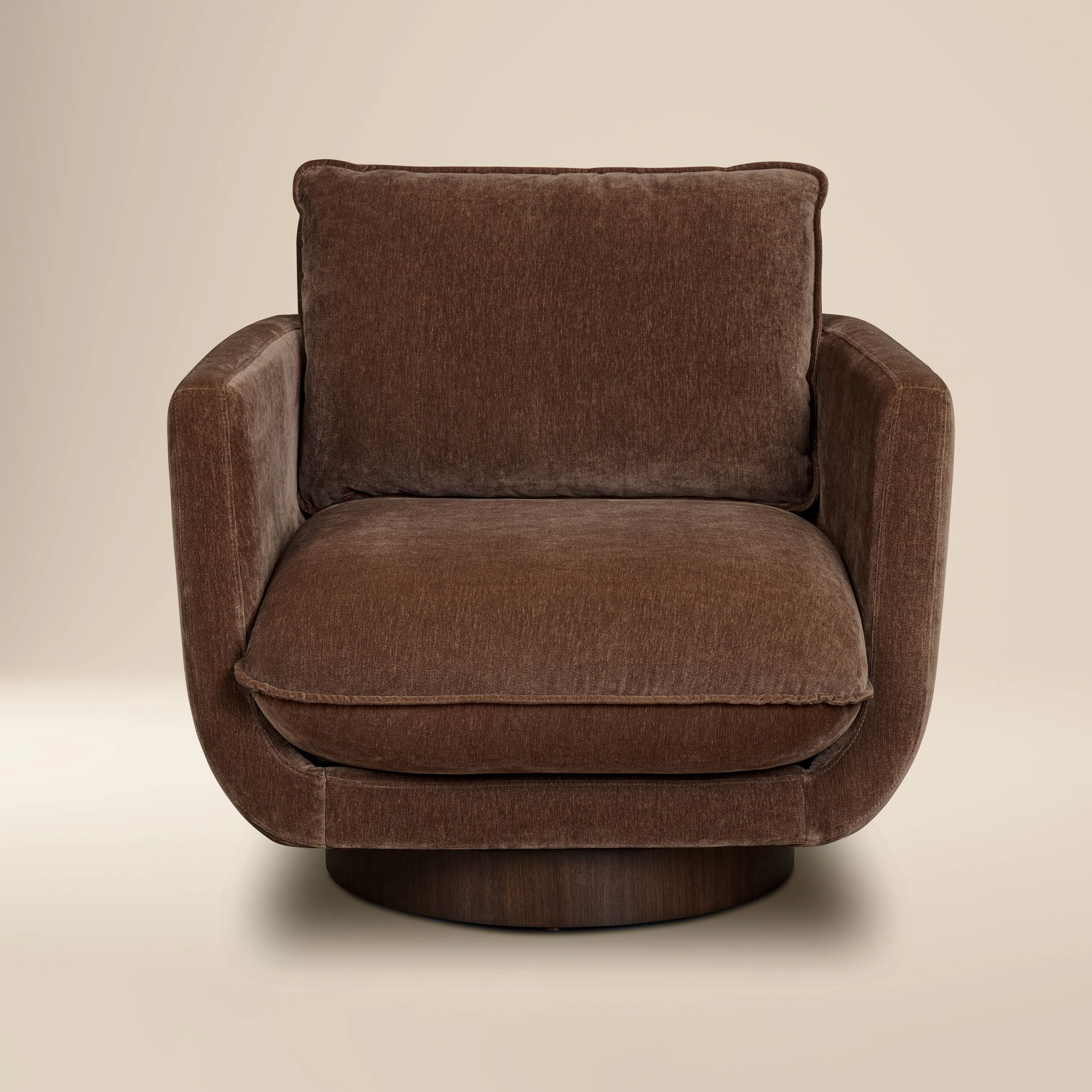 Modern Bronzer Brown Swivel Lounge Chair with 360° Swivel Base