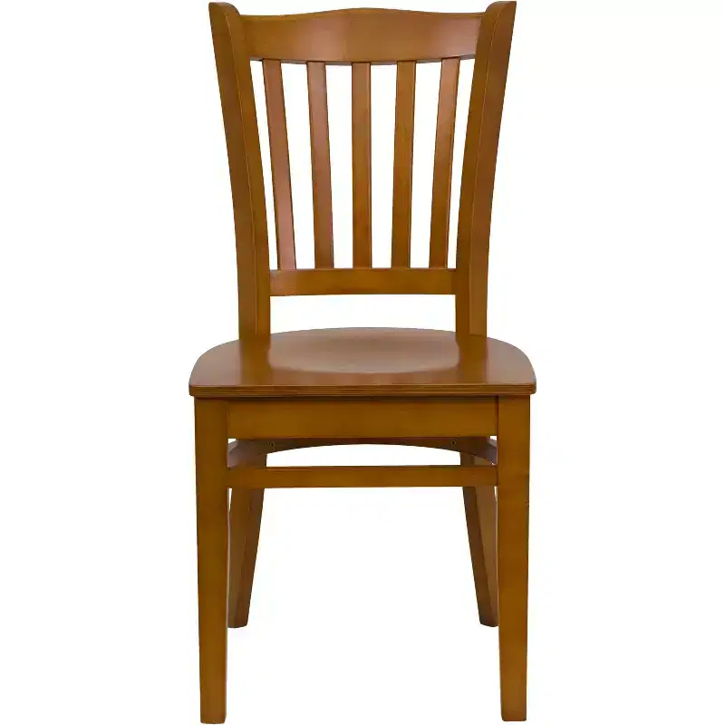 Vertical Slat Back Wooden Restaurant Chair