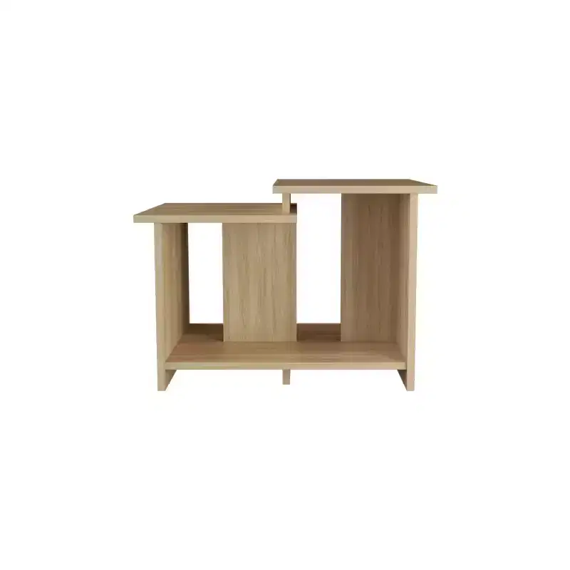 Fun little toys brand FM FURNITURE Naco Coffee Table with Open Storage, Melamine Finish, Natural Oak
