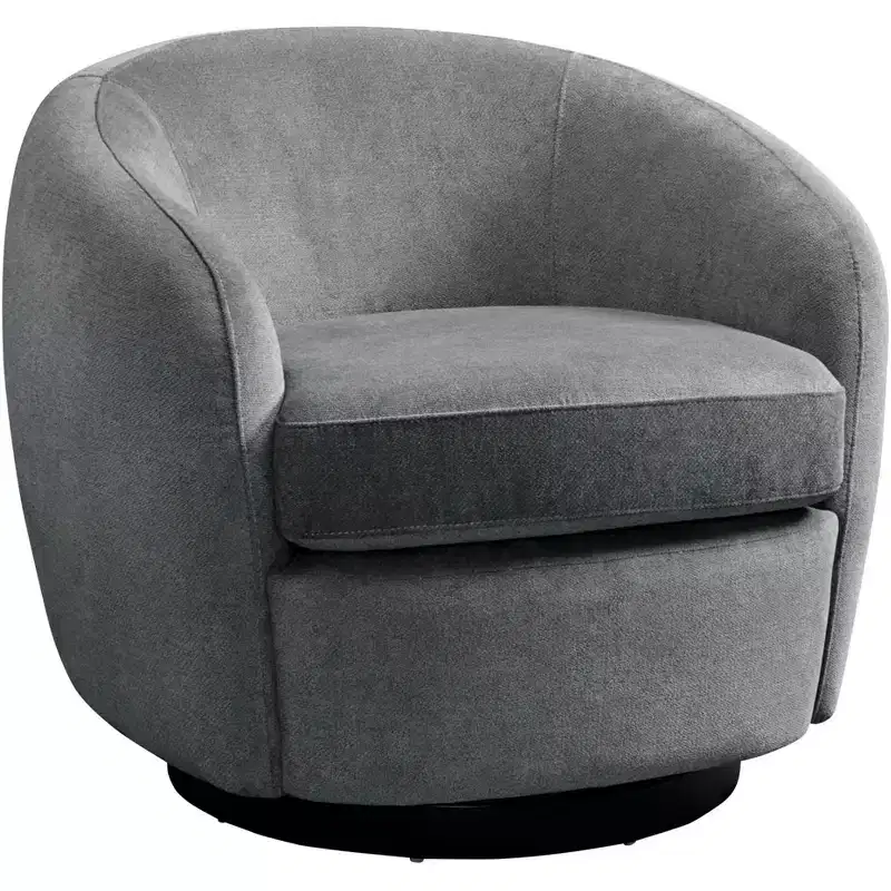 34 Wide Bristo Gray Fabric Swivel Chair
