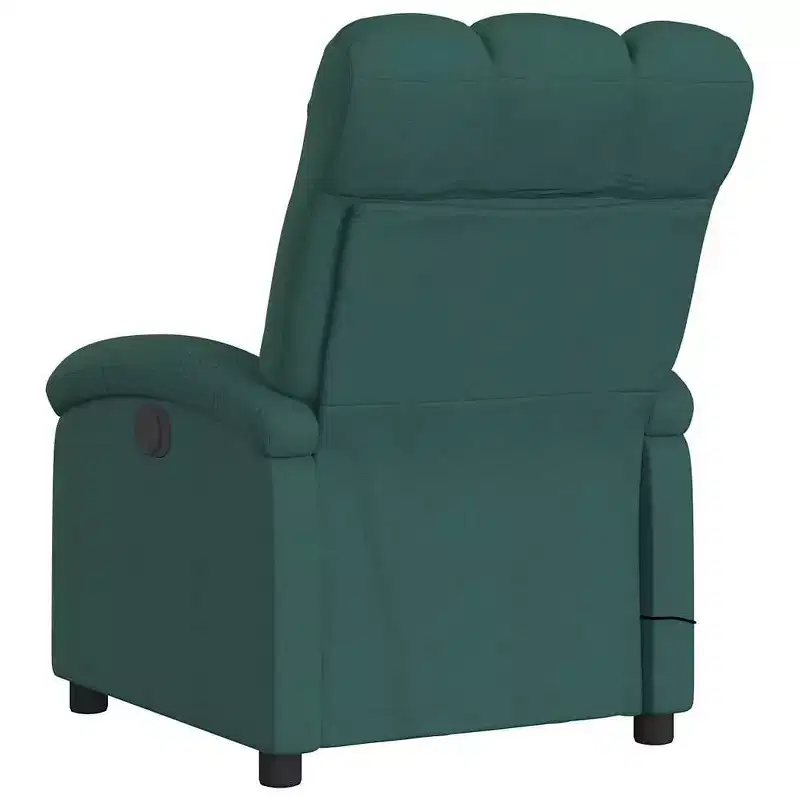 vidaXL Massage Recliner Chair, Adjustable Backrest/Footrest, Reclining Sofa - Dark Green
