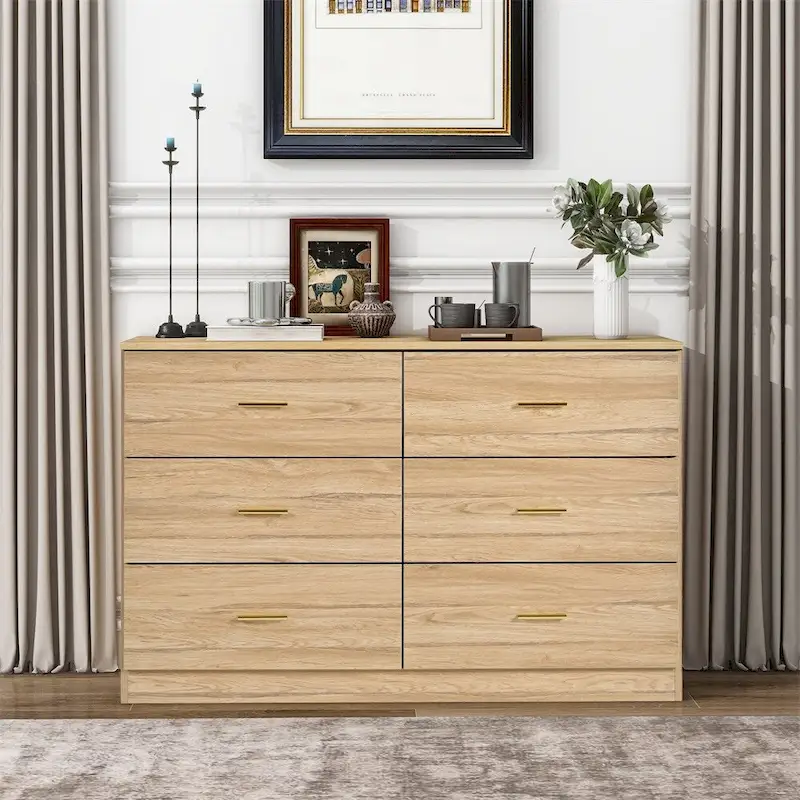 Modern Natural 6-Drawer Dresser