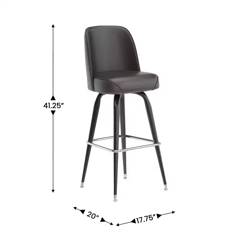 Emma and Oliver Metal Barstool with Swivel Bucket Seat