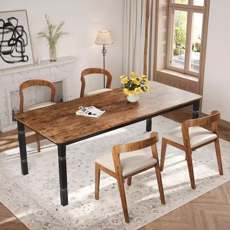 79 Large Industrial Dining Room Table for 6-8 People Rectangular Wood Kitchen Table Modern Farmhouse Dining Table Kitchen Dining Room Table