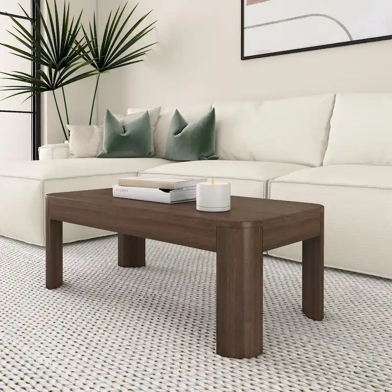 Plank and Beam Contour Rectangular Coffee Table - 40