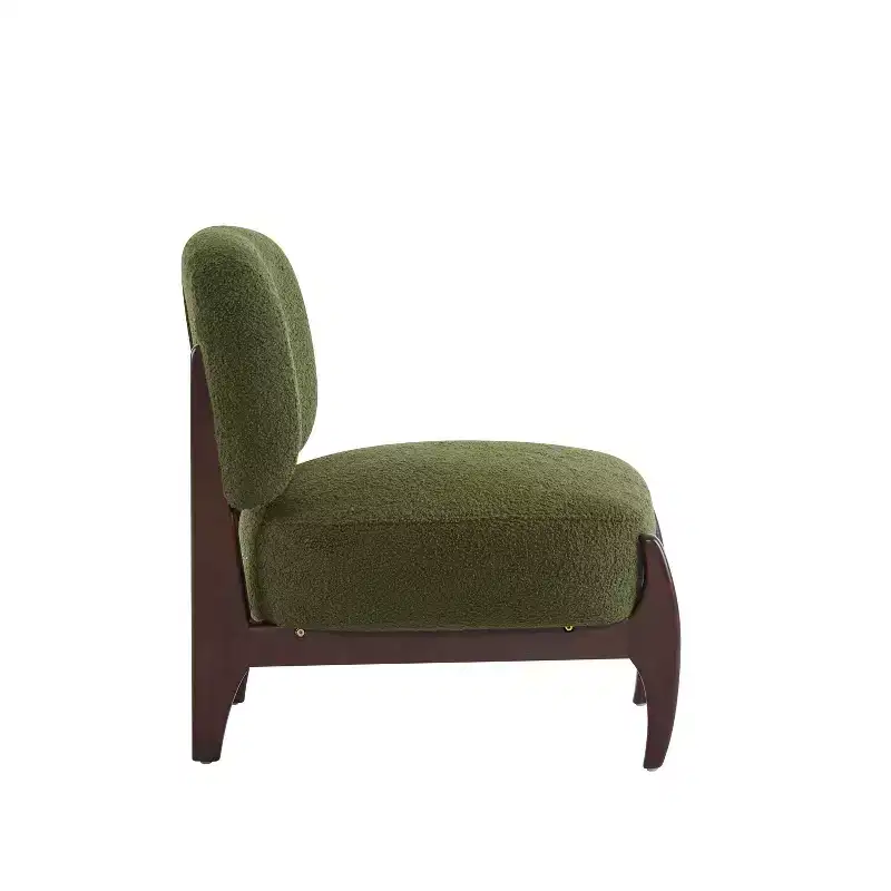 Christopher Knight Home Set of 2 Landon Modern Rubberwood Boucle Upholstered Accent Chairs Green