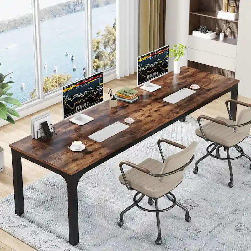 78.7 Inches Extra Long Computer Desk 2 Person Desk