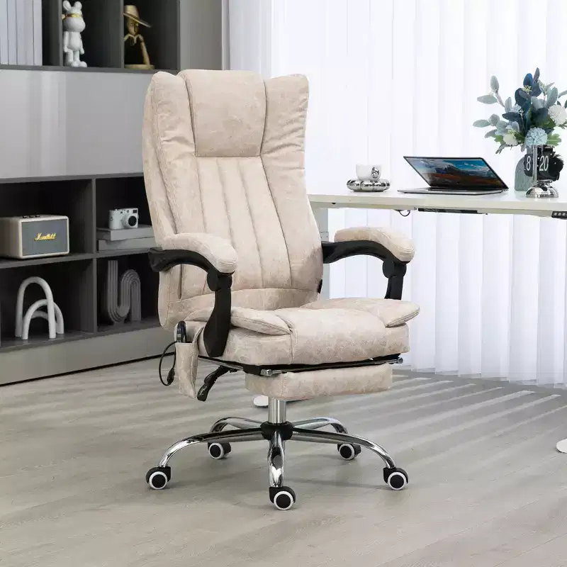Massage Office Chair with 6 Points and Heat, Reclining Computer Chair with Adjustable Height and Footrest