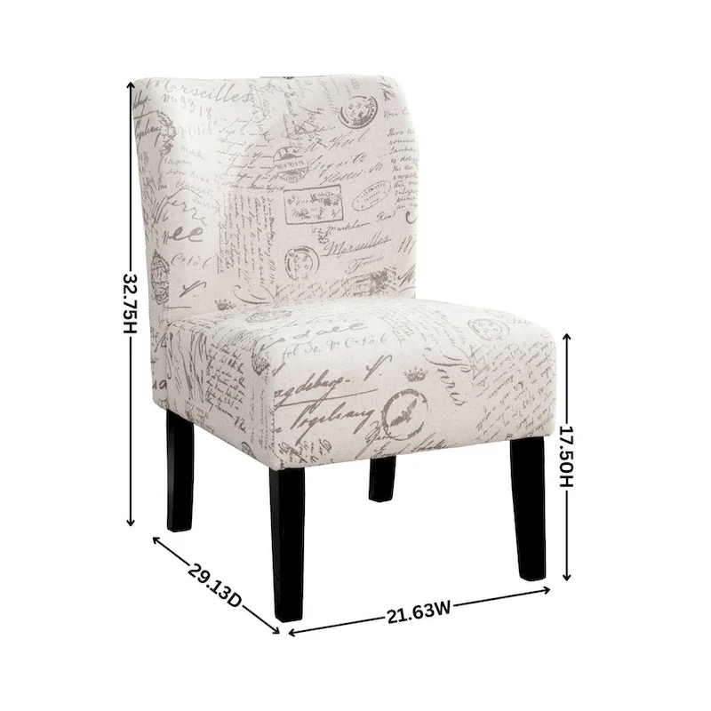 White 29.13 Upholstered Accent Chair with Wood Legs