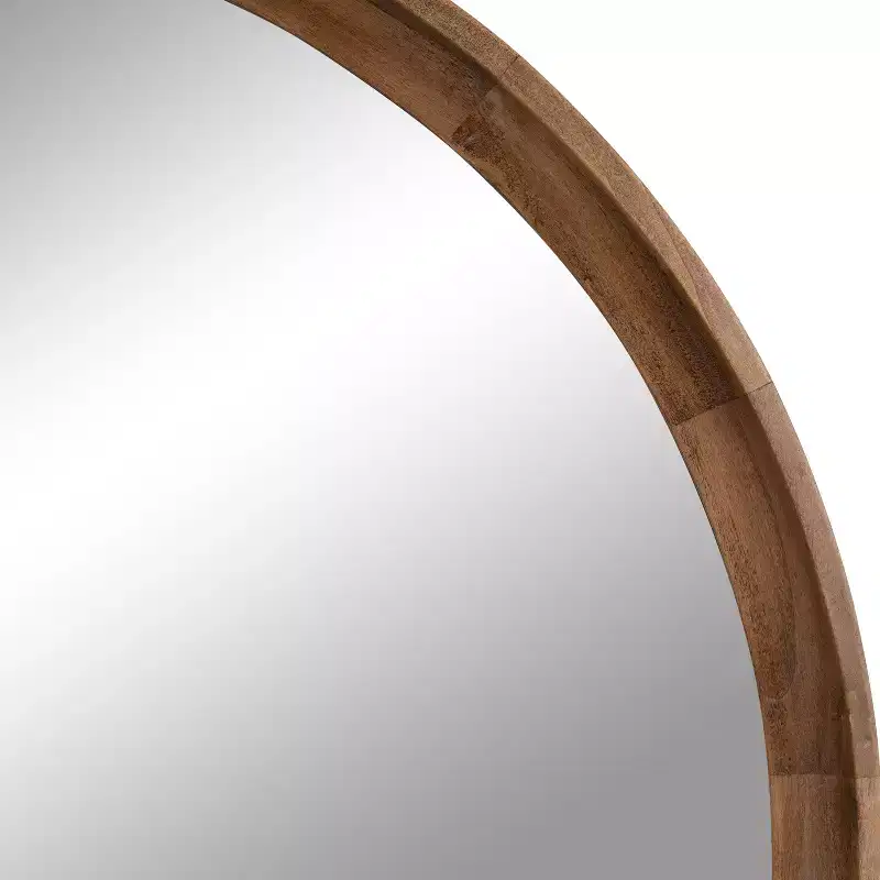 Kate and Laurel Hatherleig Oval Wood Capsule Mirror, 22x38, Rustic Brown