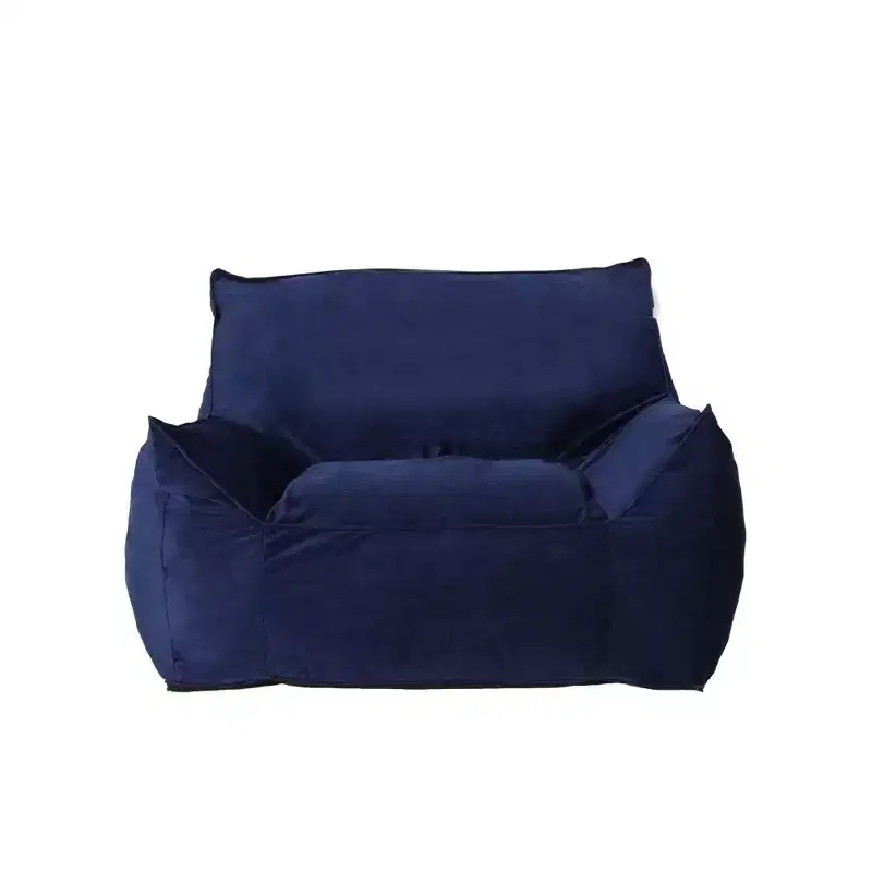 Okak Velvet Bean Bag Chair with Removable Cover,Modern Lounger Beanbag Chair with Armrests & Childproof Zipper,Floor Sofa for Living Room Bedroom