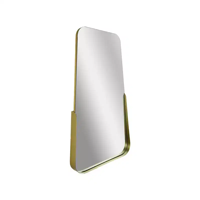 14" x 24" Thin Raised Lip Partial Metal Framed Oblong Accent Mirror Gold - Head West