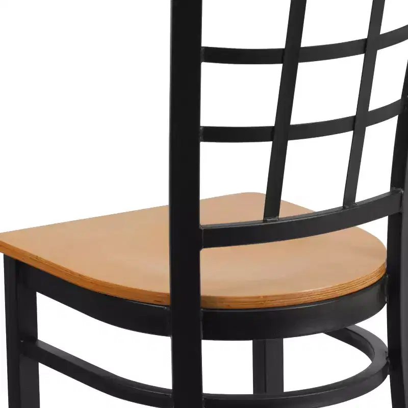 Flash Furniture Black Window Back Metal Restaurant Chair