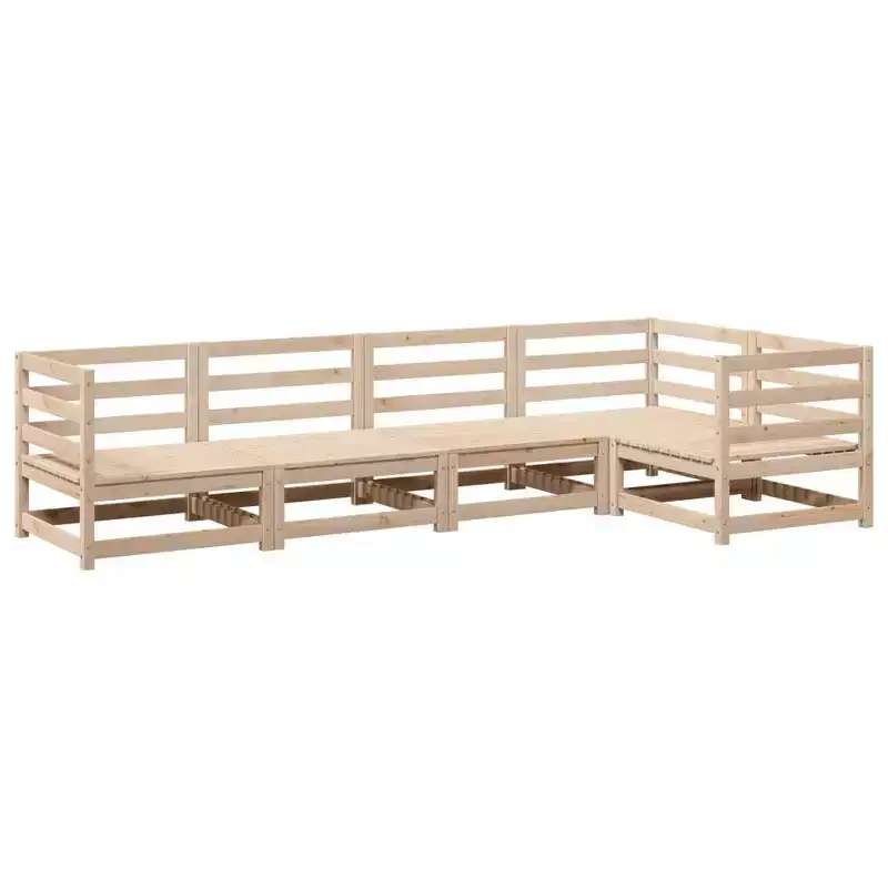vidaXL Garden Sofa Set Natural wood Solid pine wood 5 Piece Set Modular