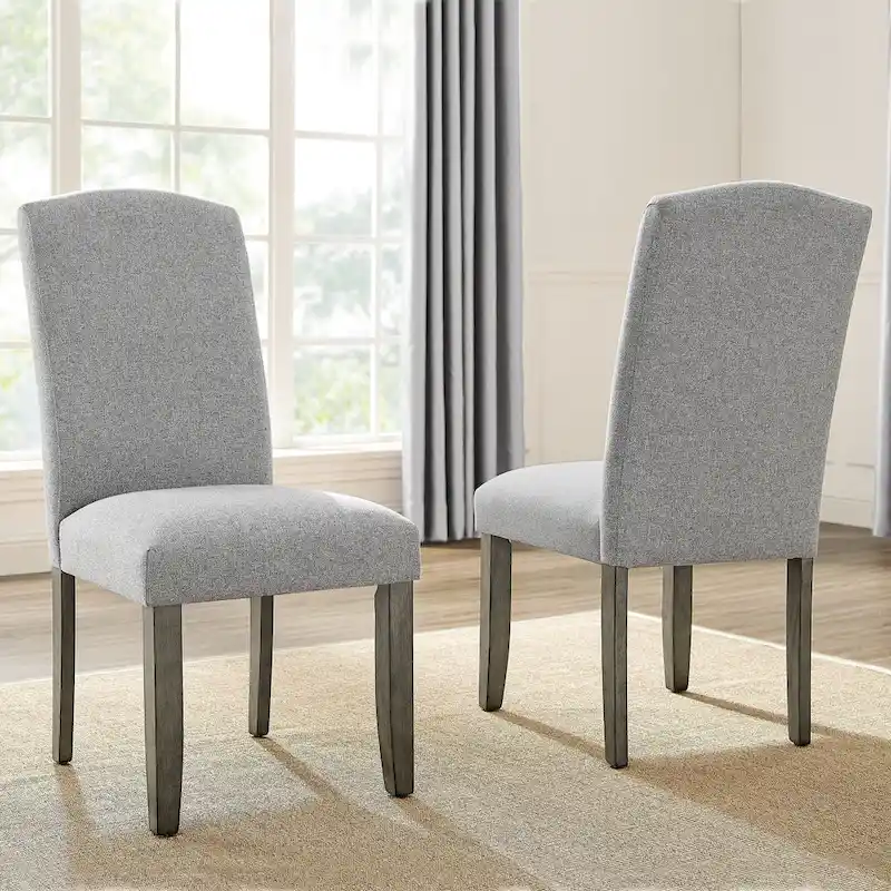 6-Piece Dining Set with Marble Veneer Top and Distressed Grey Finish