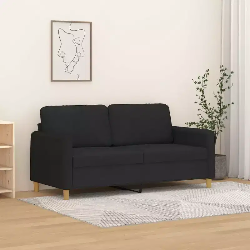 vidaXL 2-Seater Sofa Black 55.1 Fabric