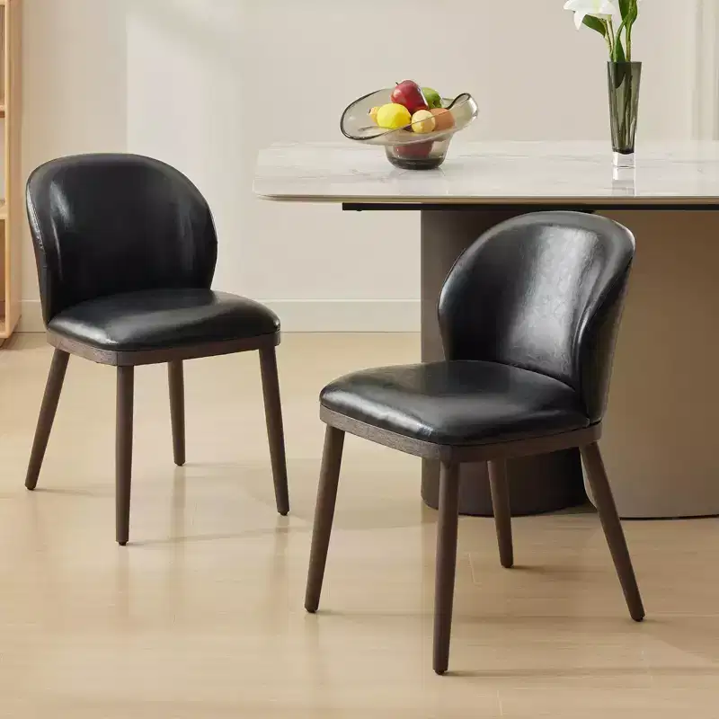 Modern Dining Chair, Upholstered with Wood Legs, Ergonomic Back Support, 265Lbs Capacity for Kitchen Dining Room Restaurant