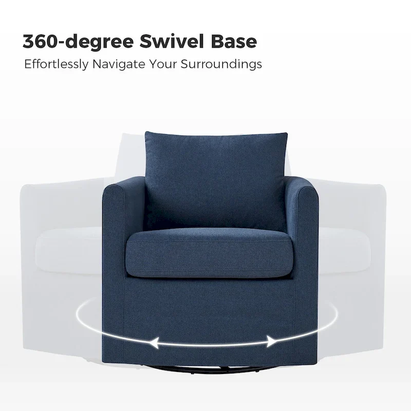 Erkenbald Modern 360-Degree Swivel Chair with Removable Slipcover by HULALA HOME