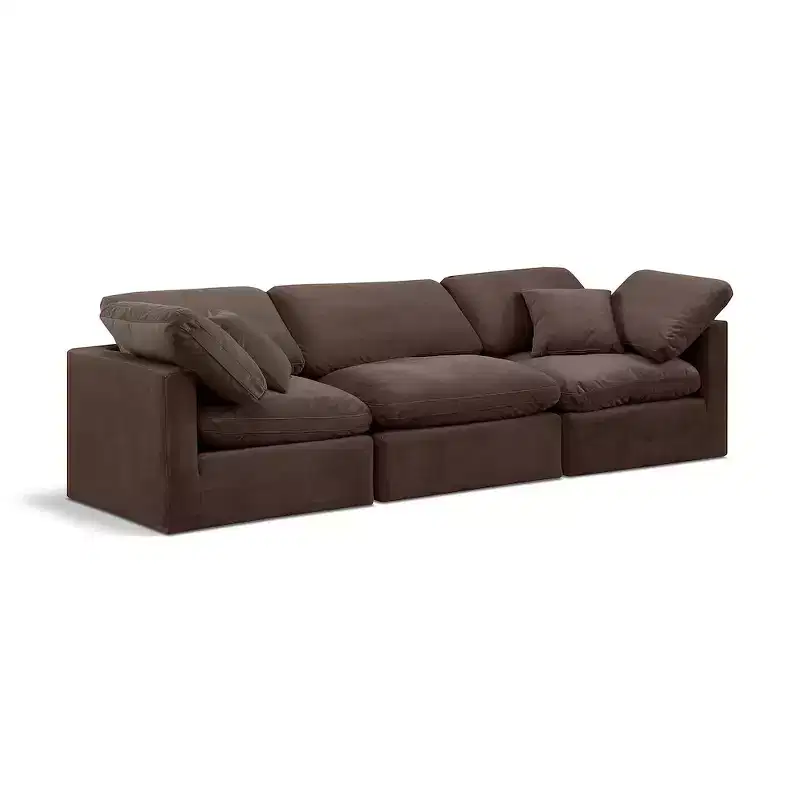 Indulge Brown Velvet Sofa