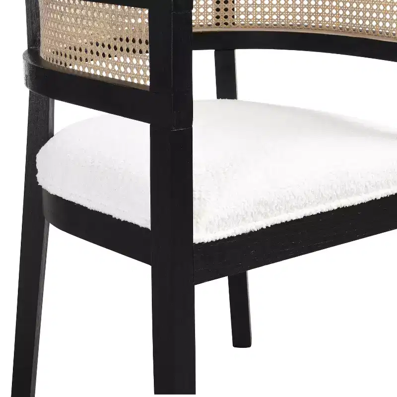 Christopher Knight Home Cinnabar 19.75 Seat Height Upholstered Rubberwood Tub Dining Chairs with Cane Back(Set of 2)