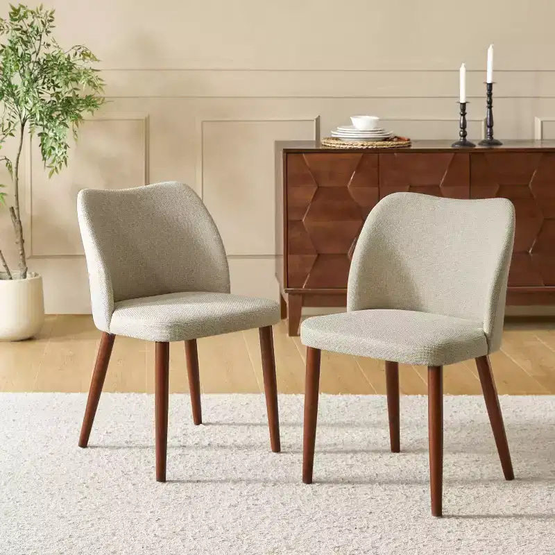 Elisa Mid-century Modern Upholstered Dining Chair Set of 2| ART OF LIVING DESIGNS