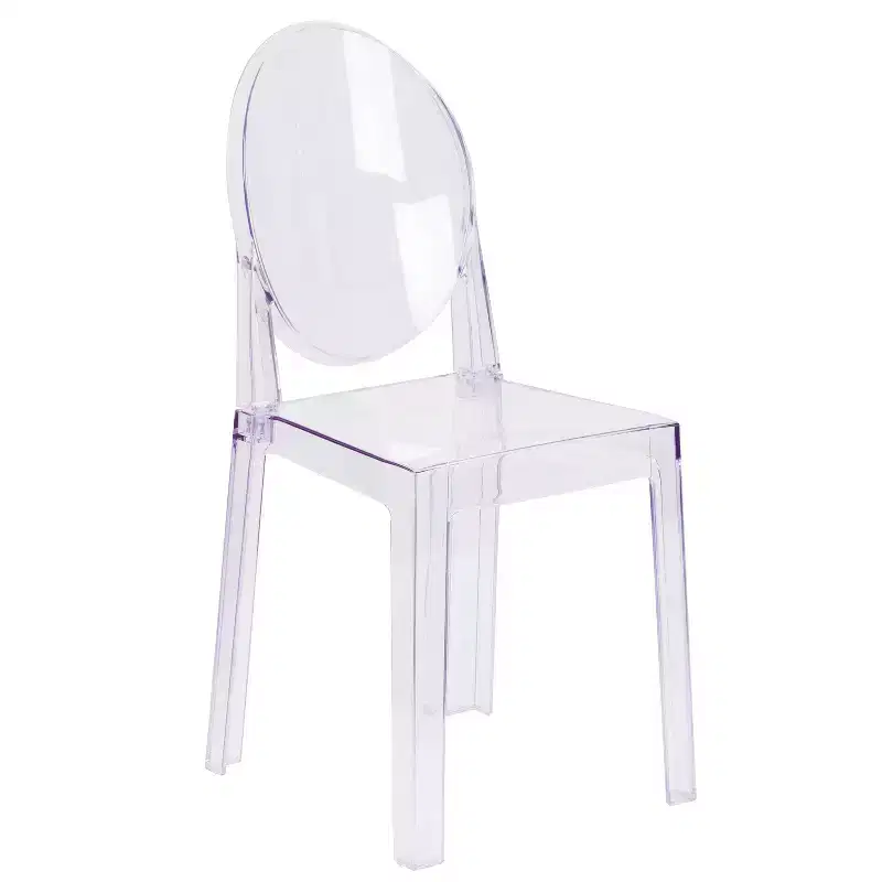 Emma and Oliver Ghost Chair with Oval Back in Transparent Crystal