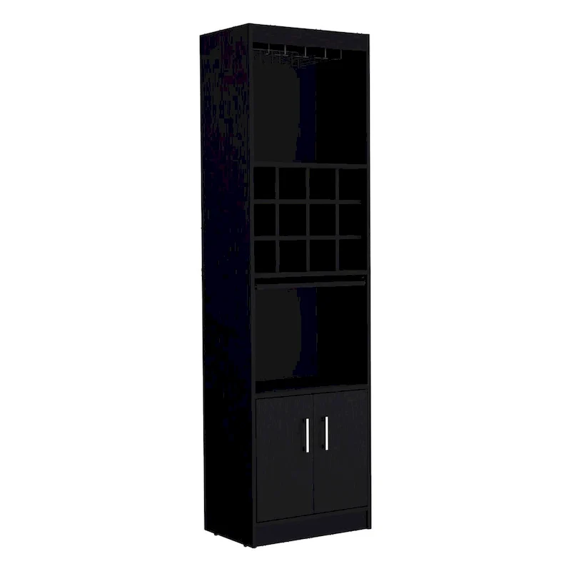 71-Inch 5-Tier Bar Cabinet with Wine Rack & Stemware Holder