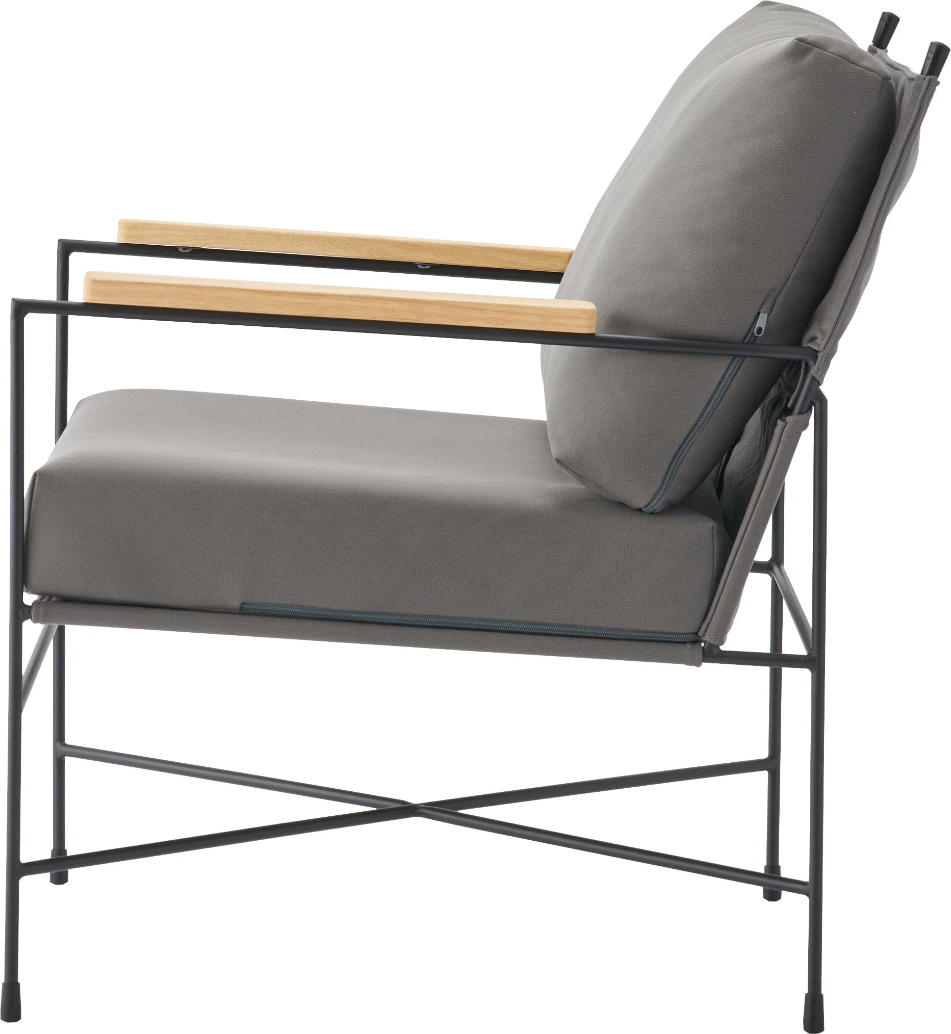 Gray Upholstered Lounge Chair