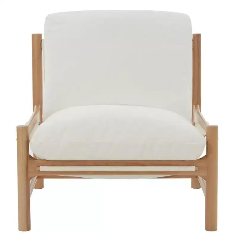 Boucle Accent Chair – Ivory & Natural
