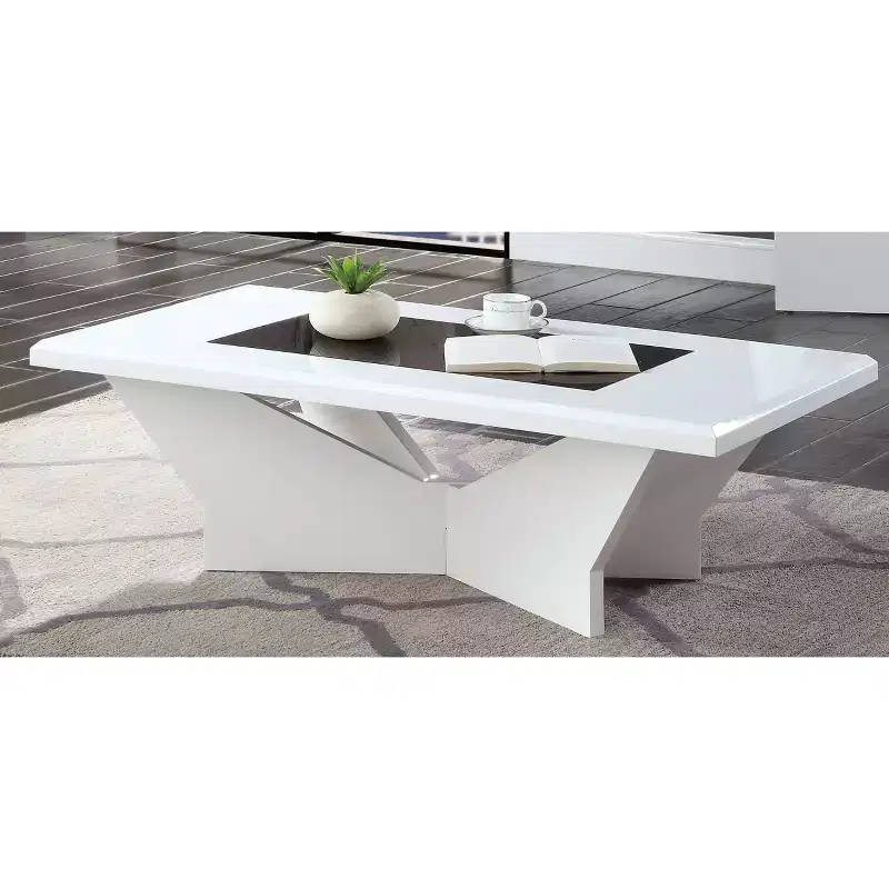 Tempered Glass Top Insert Coffee Table, Modern Design